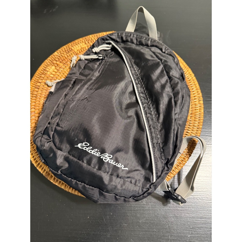 Eddie Bauer Rippac‎ Cruiser Sling Bag Black Packable Crossbody Travel Backpack